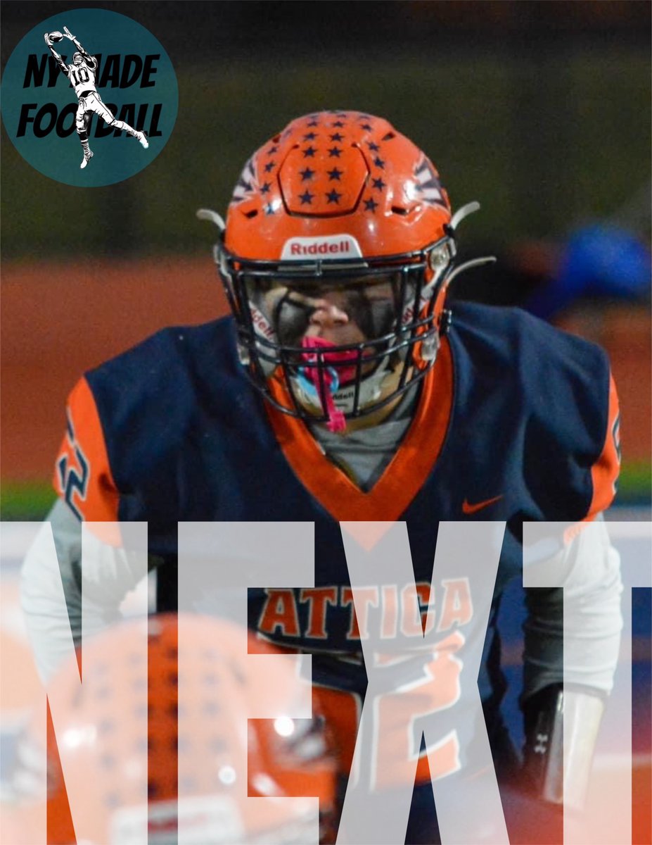 NYMadeFootball's tweet photo. ⚡UP Next⚡

Attica's LB Case Hill (Class of 2024)!
🟠2022- 117 tackles, 3.5 sacks, 2 INTs, 1 FF, 1 FR
🔵Section V Class C Defensive Player of the Year
 @Case14685122 #FlashForward #ClassOf2024 https://t.co/Q9SEPlNKax