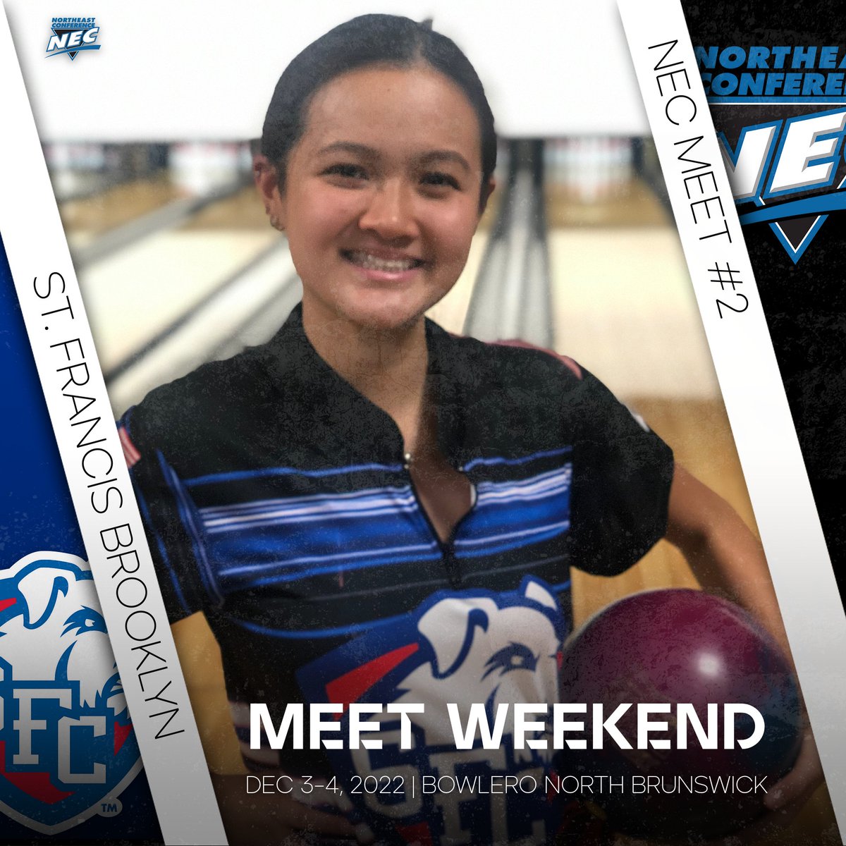 Final conference action of 2022

🏆 NEC Meet #2
🏟 Bowlero North Brunswick
📍 North Brunswick, NJ
🗓 Dec. 3-4 

#BrooklynTough | #NECBOWL