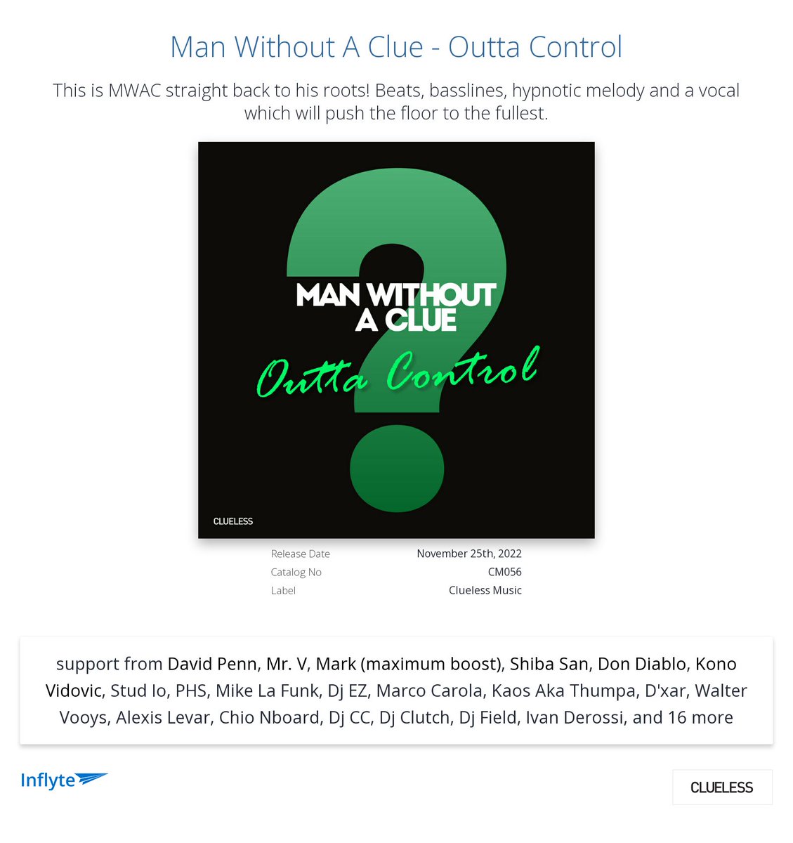 Cheers <a href="/mikelafunk/">MIKE LA FUNK</a> for the review "Cooll Vibes"
inflyteapp.com/r/ezpriy