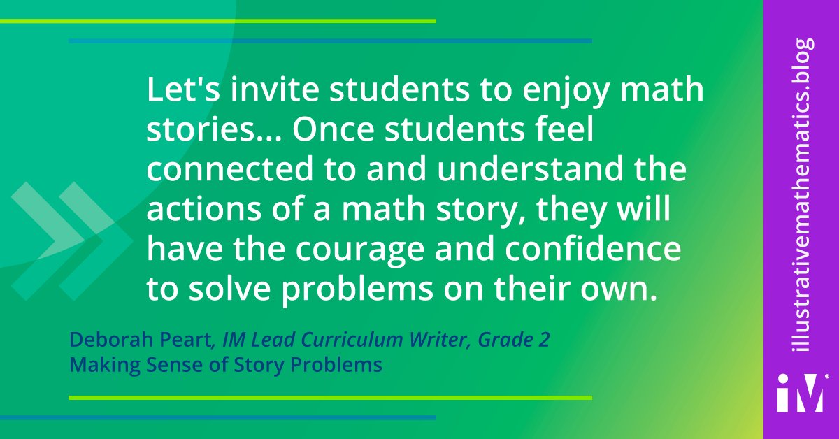 IllustrateMath's tweet image. How can we support the sense-making of story problems in elementary math class? Grade 2 Lead Curriculum Writer @Debpeart1 shares strategies and supports embedded in the IM K–5 Math curriculum. ow.ly/hq5j50LUcgE #LearnWithIM