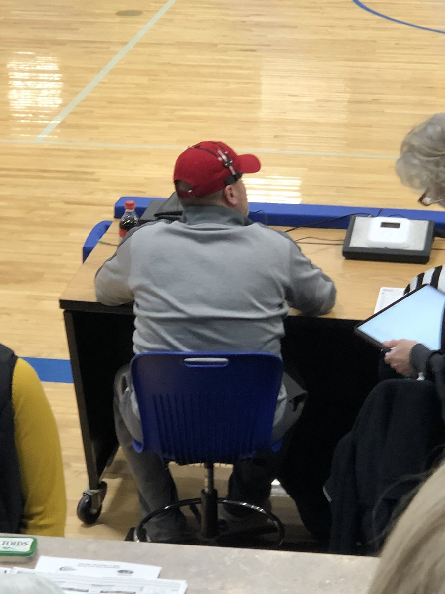 KBatComm's tweet photo. When you’re in Denver and you get a photo of your old friend announcing one of your best friend’s daughter’s games in Omaha. 😊 Hi @EricWelte ! https://t.co/x9S30td0hJ