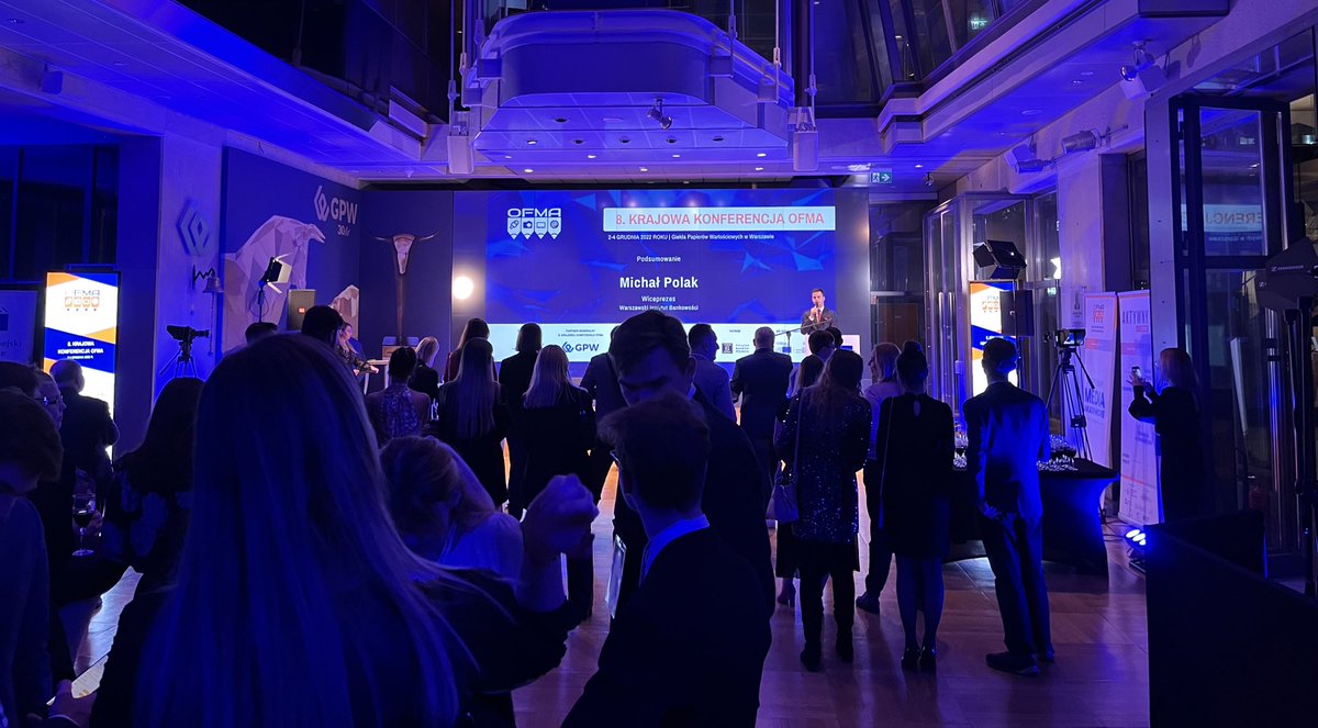 OFMApl's tweet image. Ostatni akord tegorocznej #KonferencjaOFMA ✨ Gala podsumowująca wydarzenie w Sali Notowań #GPW 🥂