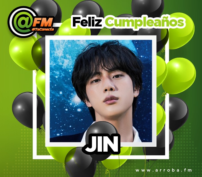 Hoy está cumpliendo años #Jin integrante de @bts_bighit  

Déjale un mensajito de felicitación y lleno de  💜💜💜

#ArrobaFM #TeConecta #JINDAY #HappyBirthdayJin #진생일ㅊㅋ #Jin #진 #왕귀염둥이 #쫜케이크#TheAstronautDay  #WorldwideArtistJin #OurEternalLoveJin #OurBelovedSeokjin