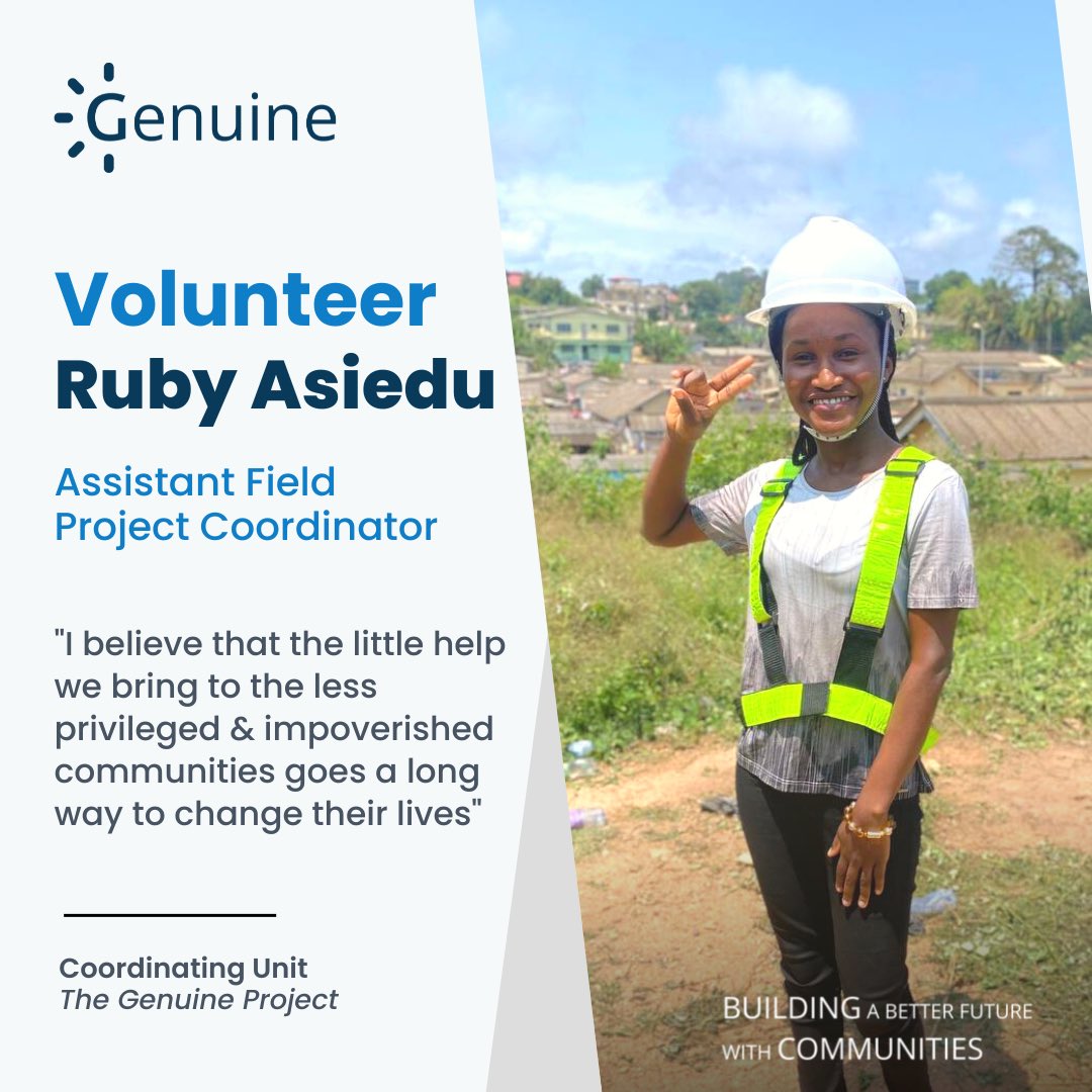 genuineproject_'s tweet photo. The COMMITMENT of our volunteers is the secret to our success. Ruby in particular has been involved since the beginning of project development and has been a true asset to the organizations coordination efforts in cape coast Ghana.
#WASH #NonProfit #Sanitiation #Ghana #future https://t.co/JdvMsUx00j