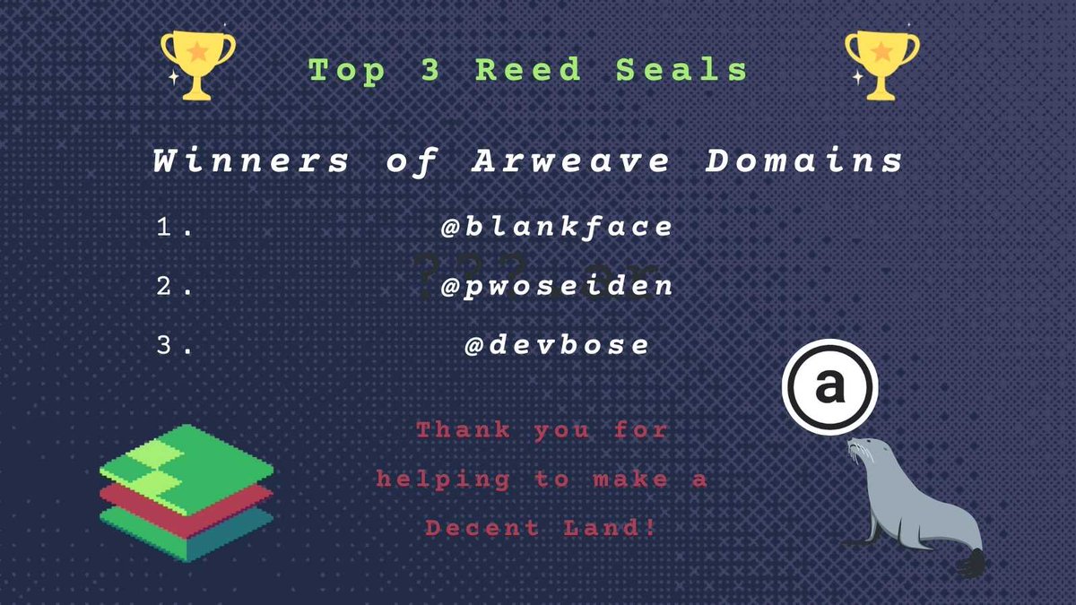 decentlandlabs's tweet image. decent.land wanted to give a shout🗣 
to our #ANS winners 🏆!

@Pwoseidonn @DEVBOSE111 @XFreewaydev 
@mehmetdoganeth 🎉

See us in discord.gg/decentland to claim
Have a great weekend!
#Arweave #ArkProtocol #NEARisNOW #EVM