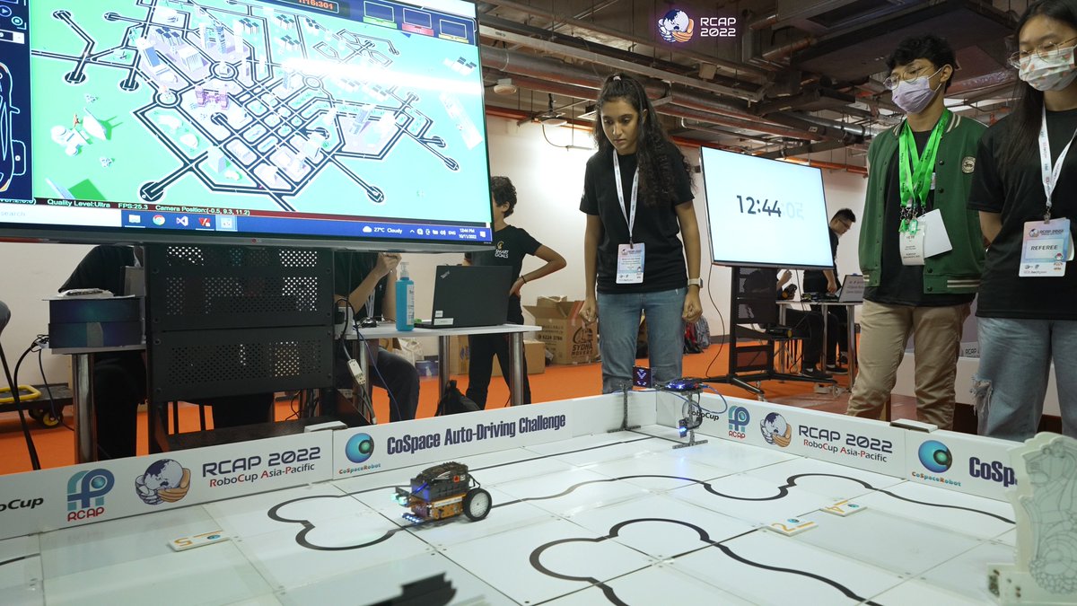 RoboCupAP's tweet image. 𝗥𝗖𝗔𝗣 𝟮𝟬𝟮𝟮 𝗖𝗼𝗦𝗽𝗮𝗰𝗲 𝗙𝗶𝗻𝗮𝗹𝘀 (𝟭𝟬)

#RoboCup #RCAP #rcap2022 #RCAPacademy #cospace #CoSpaceRobot #EduTECHAsia #singapore #ai #robots #cs #computerscience #future #autodriving #Rescue #ADC #AutoDriving #Challenge #Tesla #Travel #Education