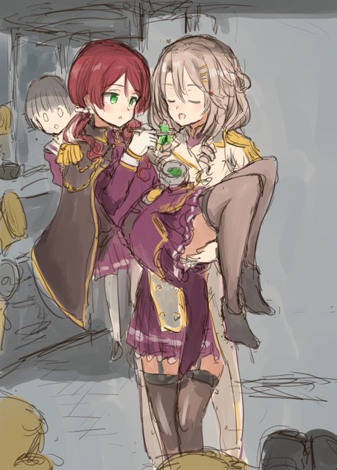 #宮里十海生誕祭2022 #はいふり
 夜間哨戒中の夜食タイムで「あーんしてくれないと野菜はたべない」などといちゃついている大和艦長副長 