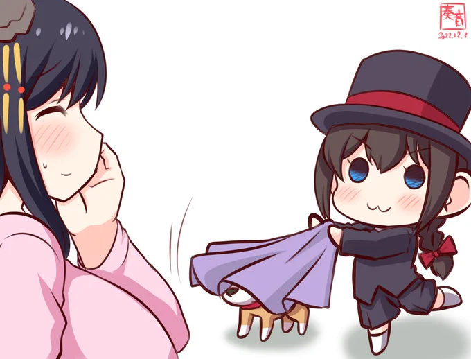 「たねもしかけもありません!」(種のくぅちゃんが見えちゃってるけど… 黙っておきましょう)#西村艦隊版深夜の真剣お絵描き60分一本勝負#時雨 #山城 