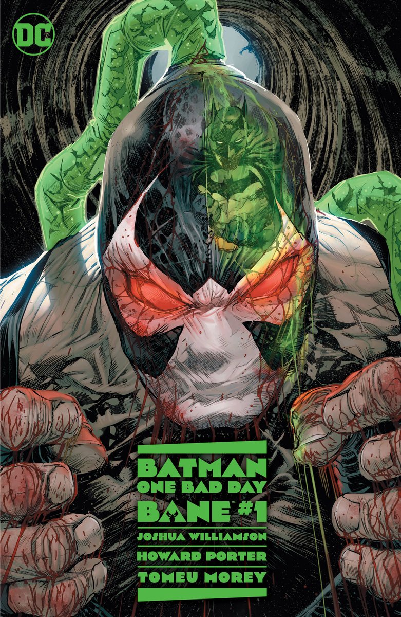 Williamson_Josh's tweet photo. BANE! 

Batman One Bad Day: Bane #1 has it's Final Order Cut-Off TOMORROW. 

Kick ass Art and Main Cover by @MrHowardPorter and @tomeu_morey!

Features the first appearance of a new villain called GRUDGE. 

Pre-order with your comic book store TODAY! Don't miss out! https://t.co/3gCJuyZ7ix