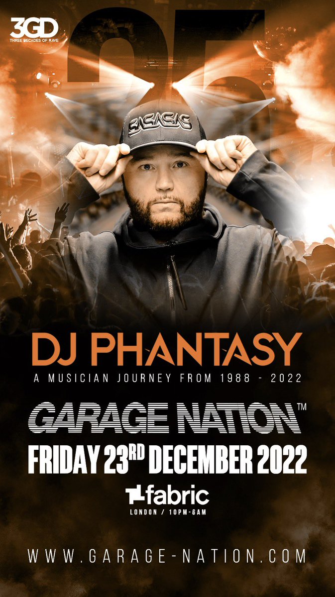 djphantasy's tweet photo. Buzzing for my 3 Hour, 3 Generations Deep set @fabriclondon on 23 Dec 22 alongside my @garagenation family

I’ll be going on a journey of Rave History from 1988 though to 2022 covering everything from House, Rave, Jungle &amp; beyond

Come join me 🍾🎉🥳
🎫 https://t.co/6h7oSaI8RU https://t.co/ZzDOqdcGFh