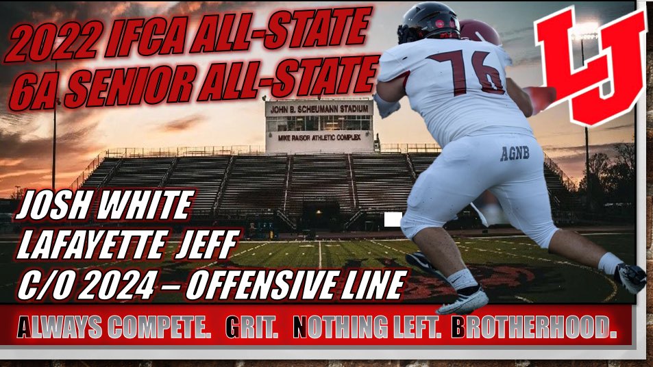 Congratulations to <a href="/joshwhite125/">Josh White</a> on being selected to the <a href="/INFBCoaches/">IFCA</a> 6A All-State team. #AGNB