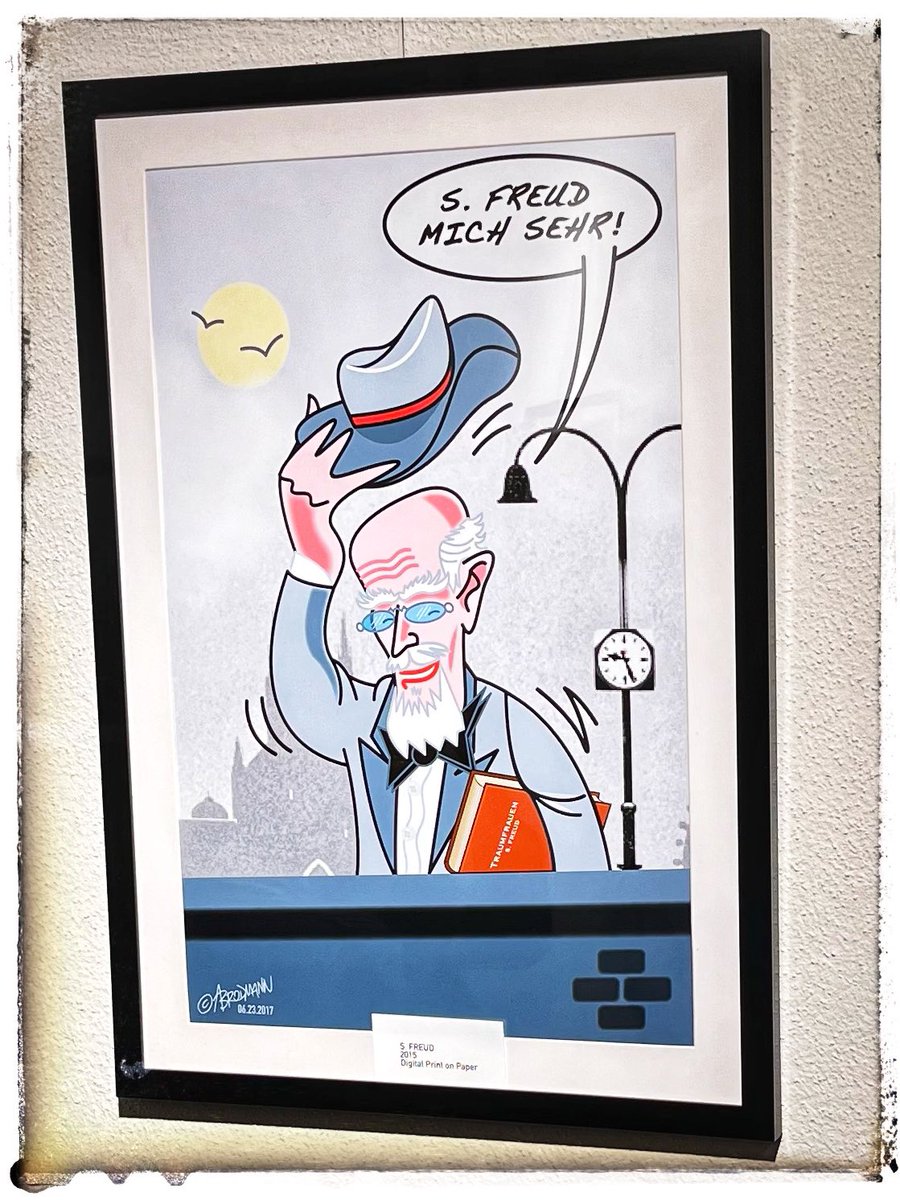 psycho_graph's tweet image. Kennt ihr eigentlich #FrediBrodmann ? Er hat die #Normalzeit fürs Handgelenk entworfen. Eine Uhr designt nach der Wiener Normaluhr. Und Cartoons macht er auch. Dank Dr. Harald David können wir diese Werke in 1230 Wien bewundern.