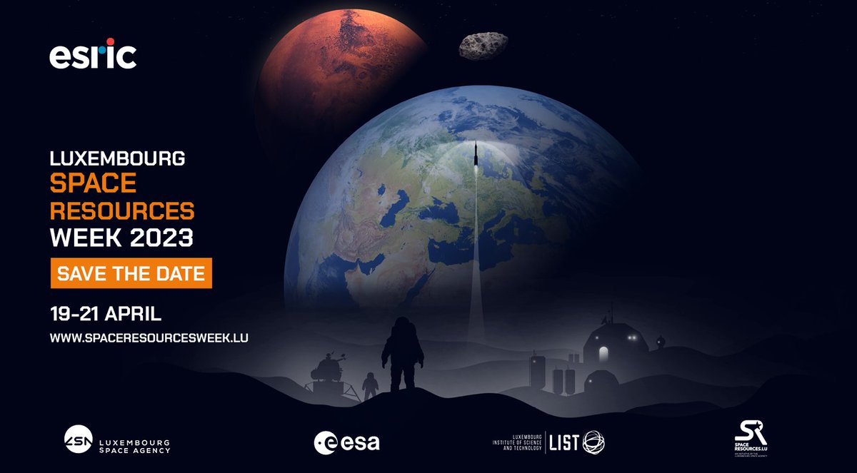 eo_services's tweet photo. retweet @ esa: The next edition of #SpaceResourcesWeek, organised by @ESRIC_lu in collaboration with @LuxSpaceAgency and #ESA, takes place from 19-21 April 2023. You can submit an abstract or business outline until 9 December 2022 👉 … https://t.co/2nvYvAaAmM