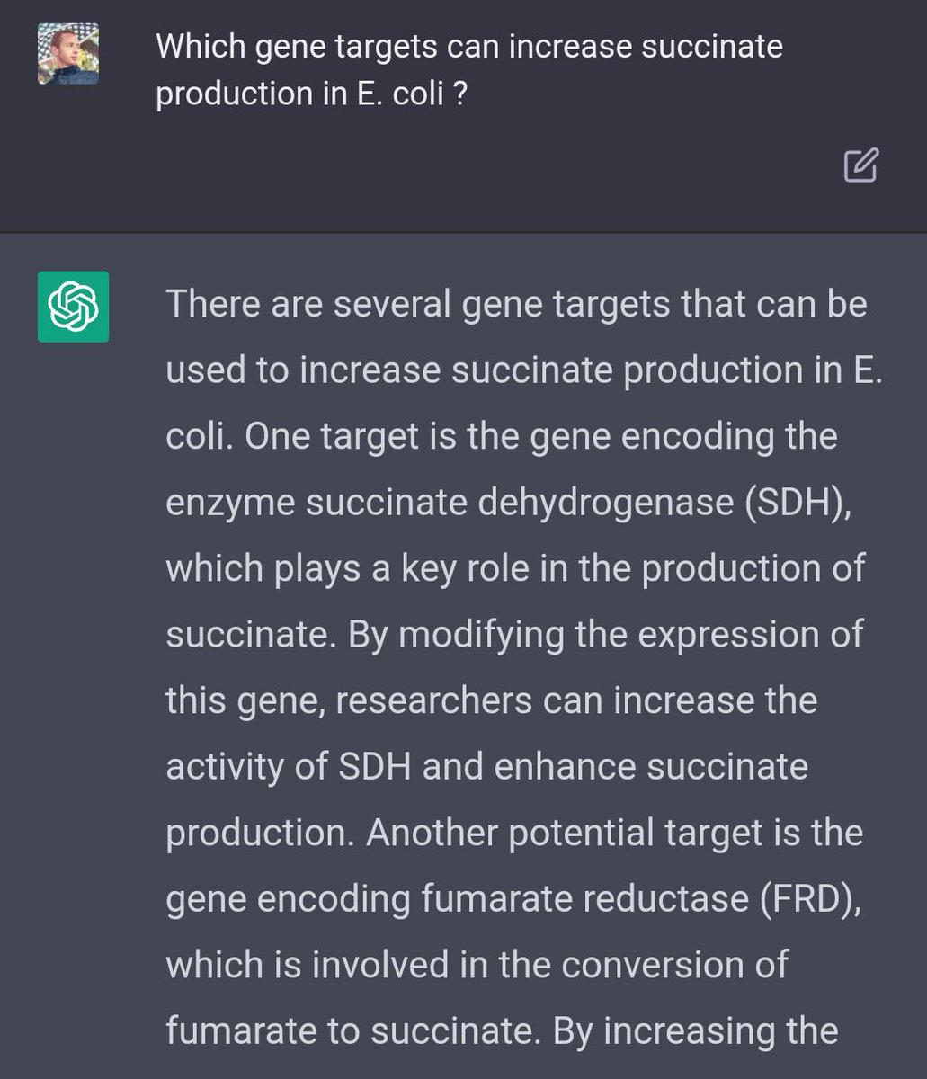 Who needs OptKnock when you have OpenAI chat bot ?