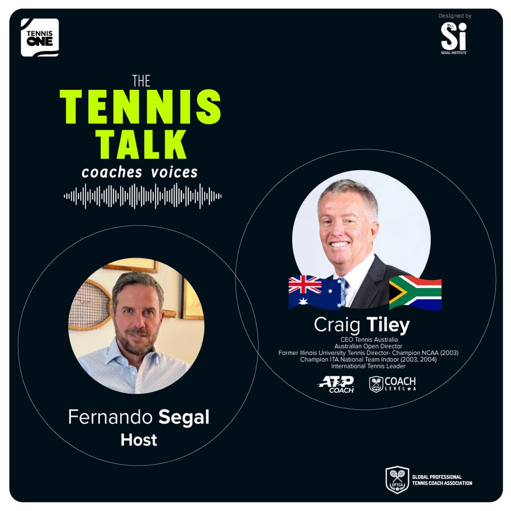 Craig Tiley, Chief Executive Officer, Tennis Australia will be in our next episode of The Tennis Talk - Coaches Voices this Wednesday 7th. Enjoy our first season, and remember that this and all the chapters are available through the TennisOne App (sp subtitles)