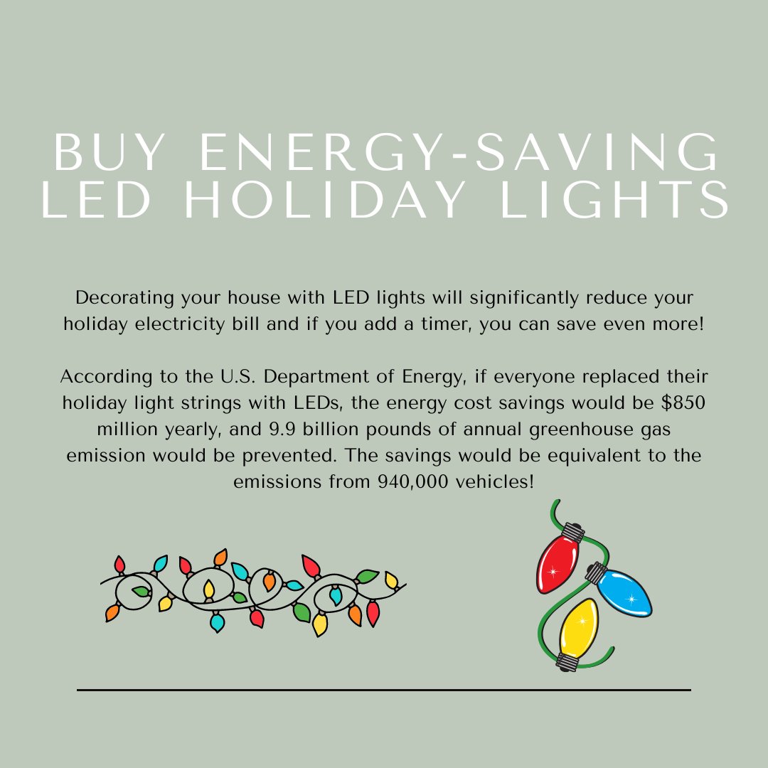 Every Saturday in December, we will be sharing a Sustainable Holiday Tip! Today we have a Sustainable Decorating Tip! 🎄

#sustainability #tamu #aggies #sustainabledecorating #gigem #collegestation #decoratingtips #holidaytips #greentips #holidays #holidayszn