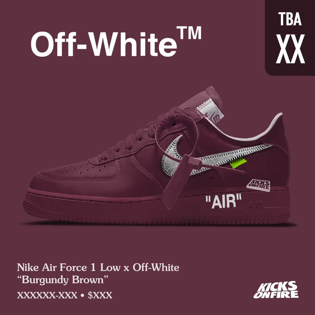 Nike Off-white & Burgundy Air Force 1 Sneakers in Black