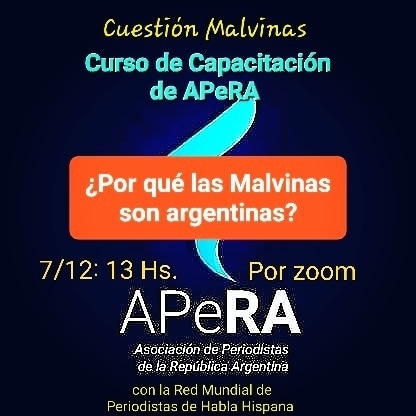 Miércoles 7 de diciembre,  de 13 a 15 (hora de Argentina). Secretario de Malvinas, Antártida y Atlántico Sur, Guillermo Carmona; directora nacional de Malvinas e Islas del Atlántico Sur; Juan Cruz Campagna; Facundo Rodríguez.  Por YouTube periodistas apera en vivo