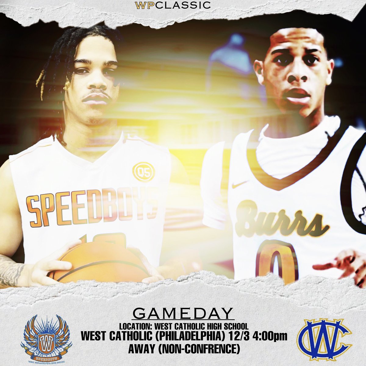 West Philly Classic today at 2pm JV 4pm Varsity. #SpeedboysNation#WeDaWest