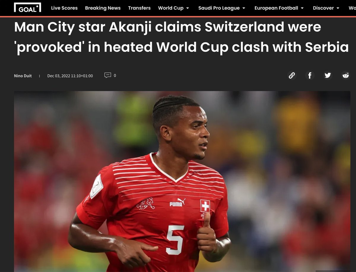 'The Serbs wanted to provoke us. They said a few things right from the start and then a few things came back. 

So I'm very, very happy that we won and they can now go on holiday.' 

Manuel Akanji, Swiss national team