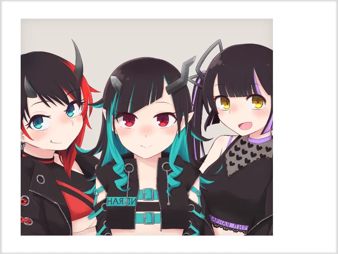 企画に過去作2枚と新規イラスト1枚を寄せさせていただきました!これからもシュガリリの3人は最強!!#好きだぞ猪鹿蝶#RART #くりすちゃんArt #アンナート  