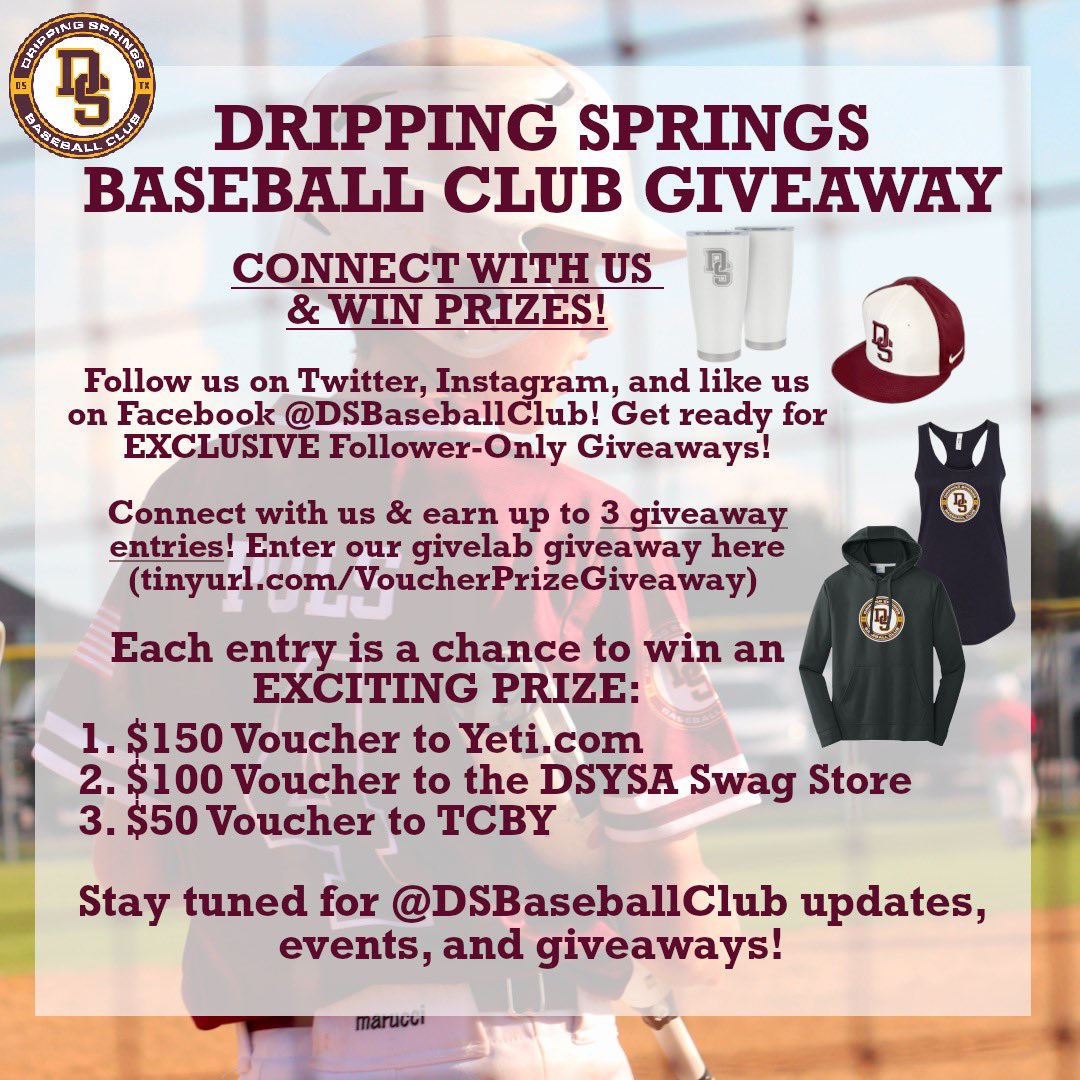 DSBaseballClub's tweet image. Join our #Giveaway HERE (Tinyurl.com/VoucherPrizeGi…) and win #prizes! 🎉 

🚨 Giveaway ends: 12/07 @ 10:59pm CST! 🚨 

Win up to $150 dollars in prize vouchers 🔥 More details below 👇 #DsSBaseballClub #DSselect #DSBC