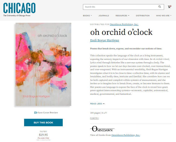 EndiHartigan's tweet photo. My new book oh orchid o’clock is available for pre-sale! So thankful for the generous words here by John Beer @johnrbeer, Amy Catanzano, @ShadabZeest Hashmi, Flávia Rocha, Dao Strom @herandthesea, and Mary Szybist, &amp; so grateful for @Omnidawnpublishing.  https://t.co/JrcvOQ83qb https://t.co/JinrH4yv5f