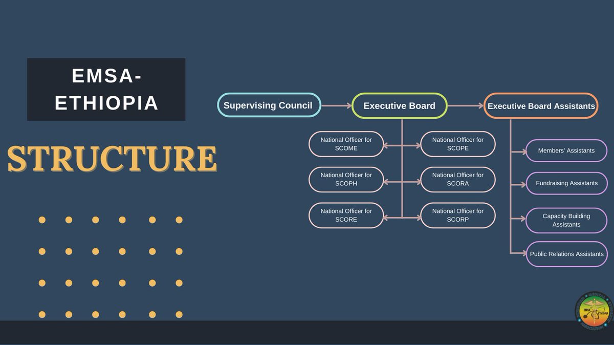 official_EMSA's tweet photo. This is EMSA- Ethiopia's structure. We are all working to provide our fellow Medical Students with endless opportunities. Connect and be More Than A Student!

#emsa #official_EMSA #emsaethiopia #medicalstudent https://t.co/pfq8ia0RDd