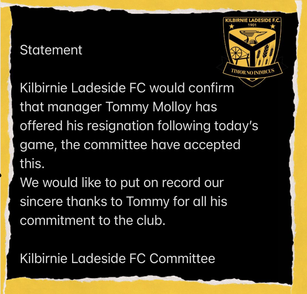 Kilbirnie Ladeside FC tweet media