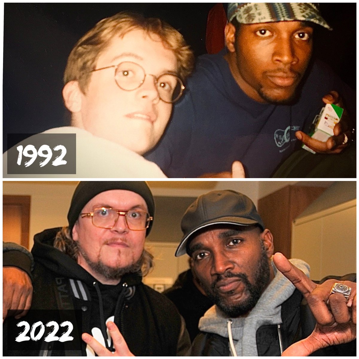 MCBrainpower's tweet photo. β’ LORD JAZZ: HIT ME ONE TIME, MAKE IT FUNKY!! Or as a matter of fact hit me two times! This is crazy: @djlordjazzlotug from @LOTUG1 & me 30 years ago and last night π₯π₯
Bless up, big bro ππΌπ€
#SuckafreeSaturday #LOTUG #LordJazz #LordsOfTheUnderground #Brainpower #Amsterdam https://t.co/UnNDk05Pyl