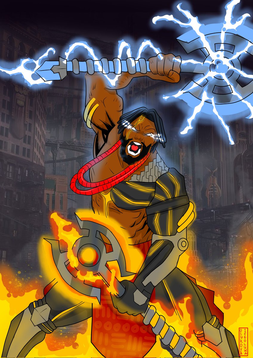DJANGO; an evolution of the god Sango.

Django is a Romanian name meaning: "I awake" or "I rise"

Check out my artpage on Instagram for more.

#otakuconnect22 #otaku #comicfiesta #ComicArt #comicbook #artistsontwitter
#artistalley
Start.                                     Finish
