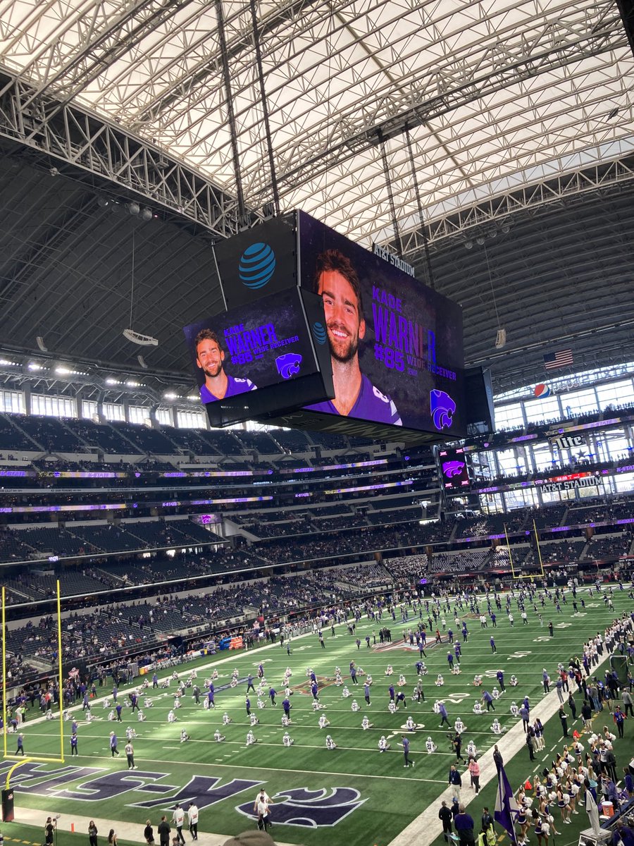 kurt13warner's tweet photo. Here we go!! Great way to finish up his final season ⁦@KadeWarner⁩ ⁦@KStateFB⁩ #Big12Championship #EMAW #LetsGoCats https://t.co/zGREFlntH9