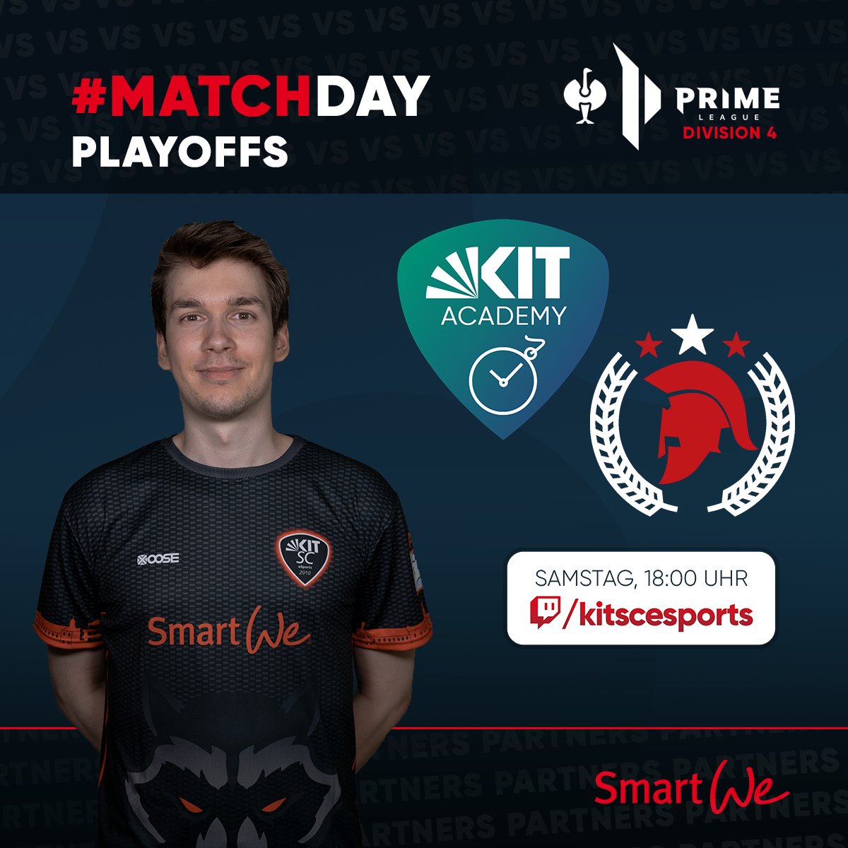 Heute geht es heiß her! 👀🔥

Unser Academy-Team spielt um den Aufstieg in die 3. Div. der <a href="/PrimeLeague/">Die Techniker Prime League</a>⚔️

Für euch heißt das: Um 18:00 in den Stream und ordentlich für Stimmung sorgen! 💙 #KITWIN

📺 twitch.tv/kitscesports
🕗 18:00
🎙️ <a href="/jan_l_offiziell/">Jan 'Slics' Lattermann</a> &amp; <a href="/kyuralol/">kira</a>
 
🆚 <a href="/Team300O/">Team300_official</a>