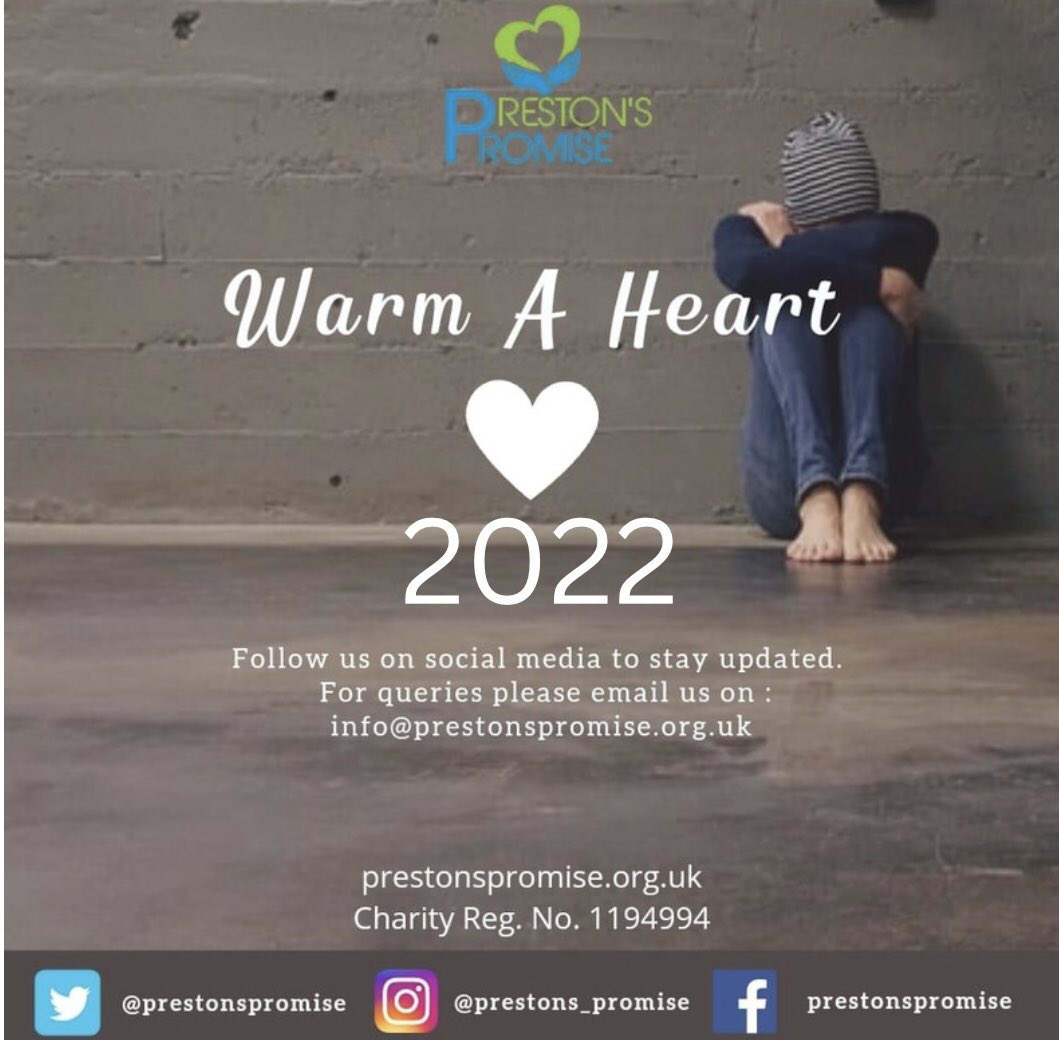 PrestonsPromise's tweet photo. Let’s Help Warm A Heart this winter.   #prestonspromise #donate #preston #caring #support #volunteers #frenchwood https://t.co/PTXhaBPlZd