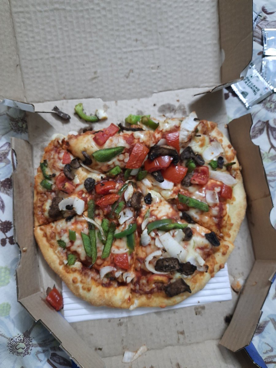 Shubh75's tweet photo. @dominos_india received the order late and in this condition and yet there is no one to take my calls..... #DominosFails https://t.co/ZsV4klV1op