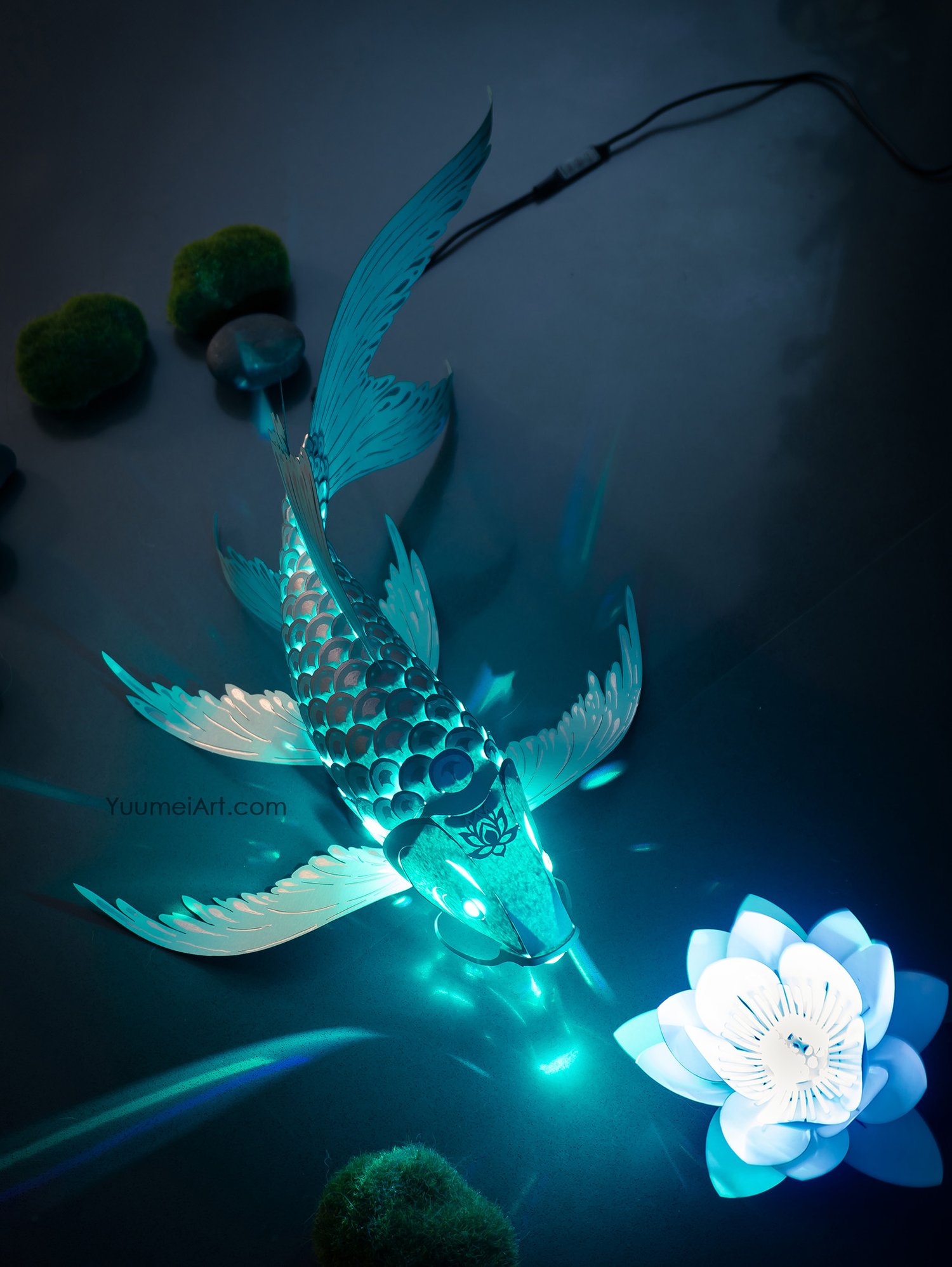 Yuumei on Twitter: "A new teal color and lotus head ornament has just been  added to my Koi Lantern Kickstarter! Thank you all for supporting this  project and helping us surpass the