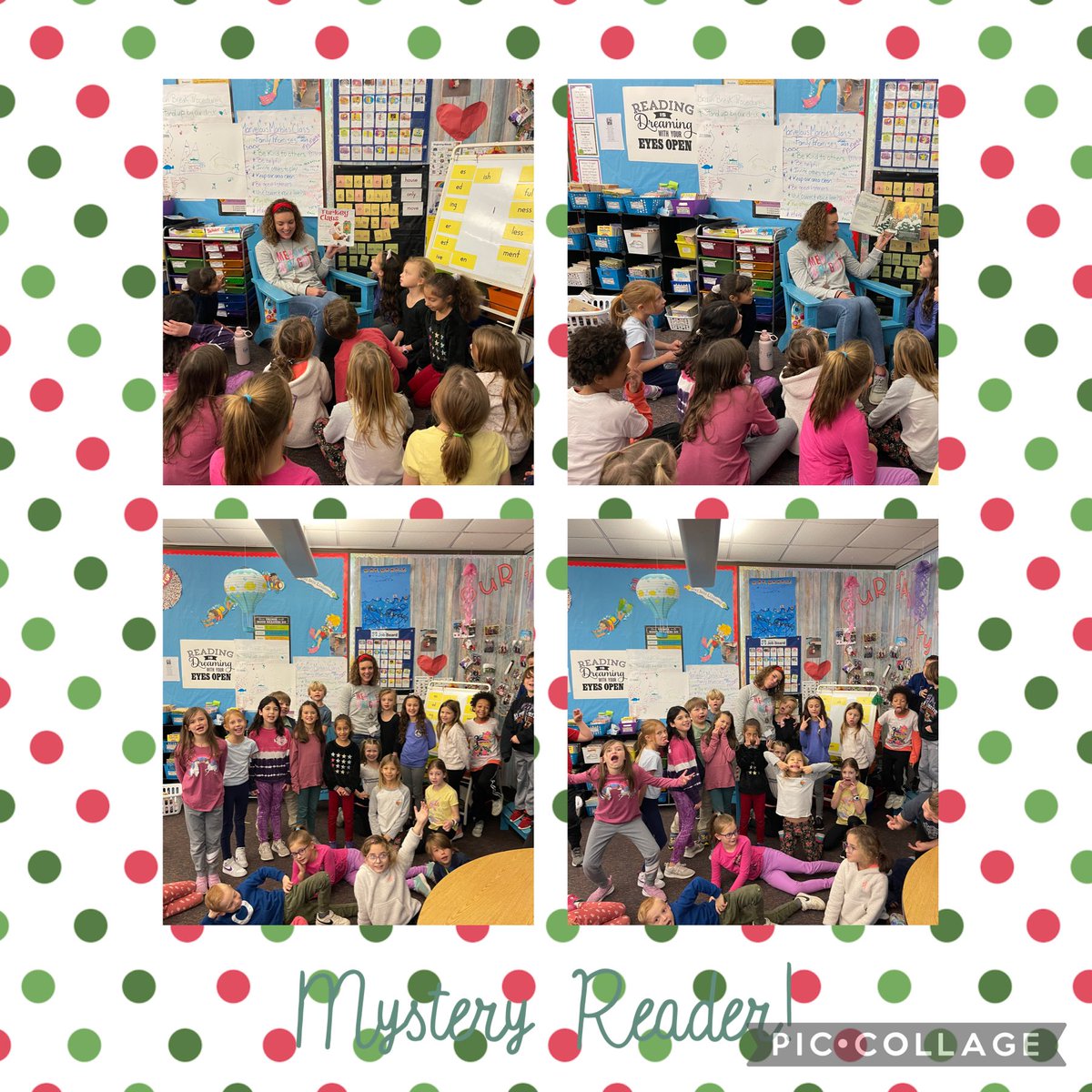 Thank you ⁦<a href="/mrsholtsclaw/">Jill Holtsclaw</a>⁩ for being our Mystery Reader! We appreciate your time and LOVED the book!🦃❤️🎉