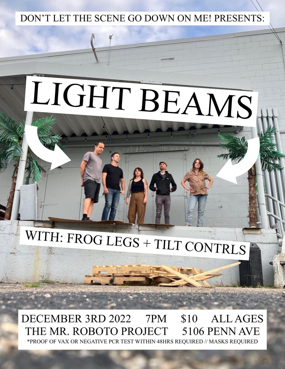 DLTSGDOM! Collective (@dltsgdomshows) on Twitter photo TONIGHT: <a href="/LIGHT__BEAMS/">Light Beams</a> w/ <a href="/FroggyLeggy/">Frog Legs 🇵🇸</a> + <a href="/tilt_contrls/">tilt contrls :SKYBLAST LP OUT NOW</a> at <a href="/RobotoProject/">The Roboto Project</a>!! Doors at 7, Music at 8!!
Tickets available online til 3pm and at the door tonight: brownpapertickets.com/event/5632448
Proof of vax or negative pcr test within 48hrs required. Masks required TONIGHT: <a href="/LIGHT__BEAMS/">Light Beams</a> w/ <a href="/FroggyLeggy/">Frog Legs 🇵🇸</a> + <a href="/tilt_contrls/">tilt contrls :SKYBLAST LP OUT NOW</a> at <a href="/RobotoProject/">The Roboto Project</a>!! Doors at 7, Music at 8!!
Tickets available online til 3pm and at the door tonight: brownpapertickets.com/event/5632448
Proof of vax or negative pcr test within 48hrs required. Masks required