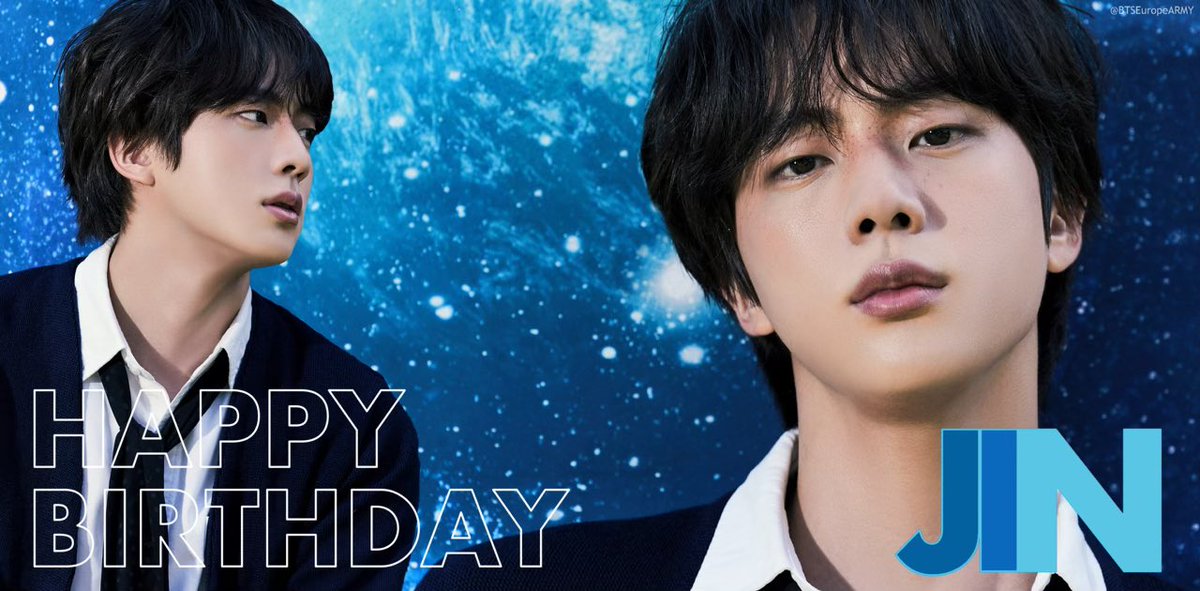 BTSEuropeARMY's tweet photo. HAPPY BIRTHDAY TO #JIN 🥳🎂 #HappyBirthdayJin #HappyJinDay https://t.co/VV4D32GJqF