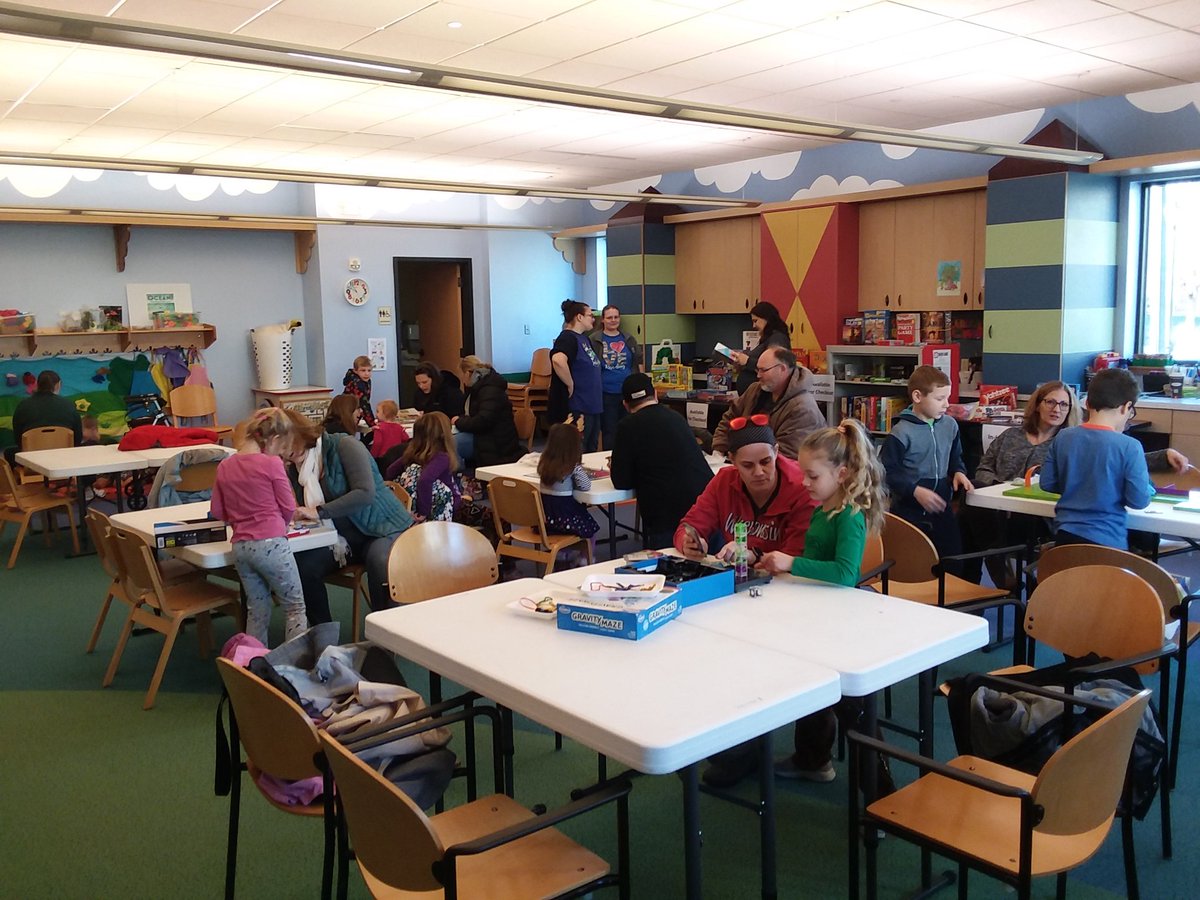 deforestlibrary's tweet photo. Whether you are up for a game or two or searching for gift ideas, our Family Board Gaming is running until 3 today.  Stop on by! #winterfest https://t.co/kQRyQQEcxC