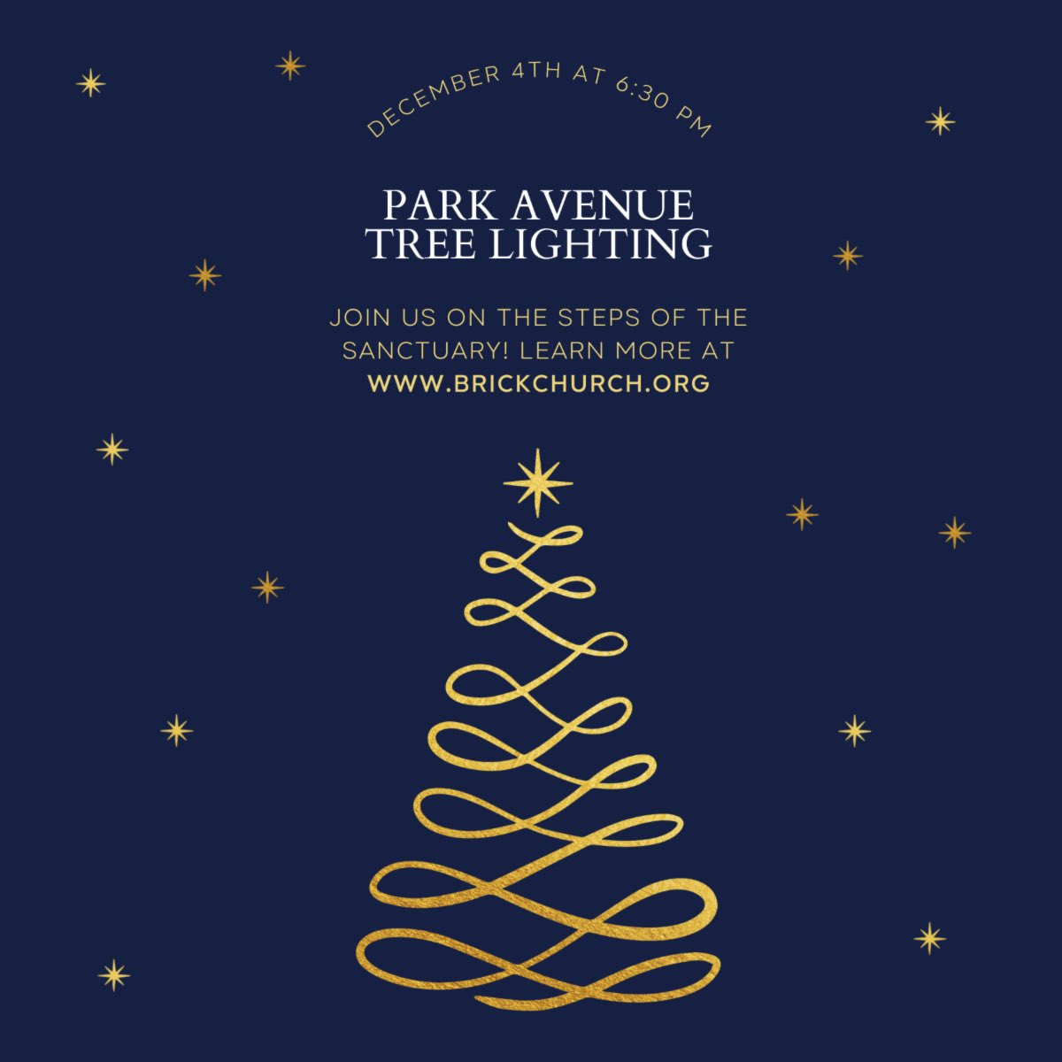 Join us as we celebrate one of our longest-standing and largest holiday traditions! On December 4th at 6:30 PM, we will light the Park Avenue Christmas Trees and join in a community carol sing. 🎄🎶⛪️