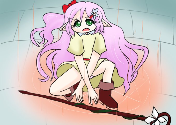 たまにはまじめに魔法使ってるリリーティアちゃん
実際はガチガチにしまった瓶のふたを開ける魔法とかしょうもない魔法使ってそう
 #毎日お絵かき練習共有 