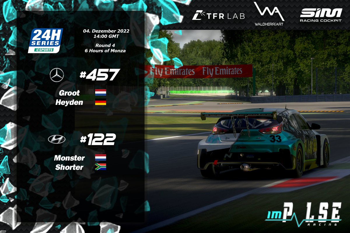 ImpulseRacing__'s tweet photo. We are ready for the 6h of Monza in the @24H_ESPORTS 💪

📽️ https://t.co/OVkkkcNGmH

#WeAreImpulse https://t.co/n94sqOjLzJ