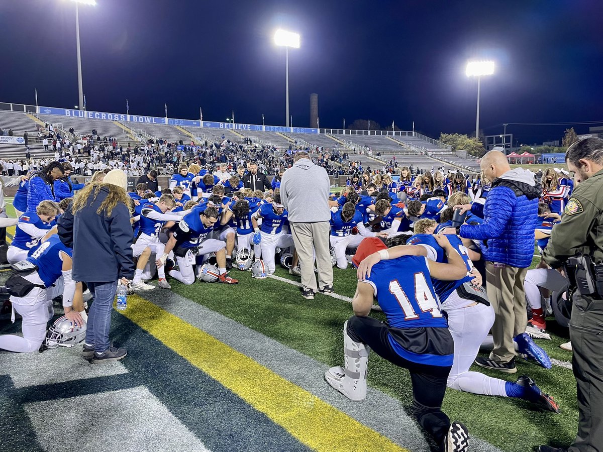 rebekahmsw's tweet photo. I have never seen a team play with so much heart, grit, and passion. They silenced those who said they did not deserve this opportunity. This team left their blood, sweat, and tears on the field last night. ♥️🤍💙🏈 #phsfootball #pagefootball #phtid #footballfamily #coachwifelife https://t.co/4jLnrt0p2P
