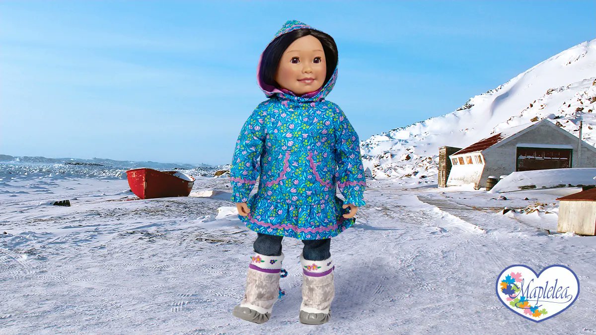 Saila's special Kuspuk was a beautiful gift from her dad, an Inuit guide in Canada's north! 🍁 In the colder months, it's designed to be worn over winter clothing. 

Add Saila's Kuspuk to your doll's closet: maplelea.com/products/kuspu….