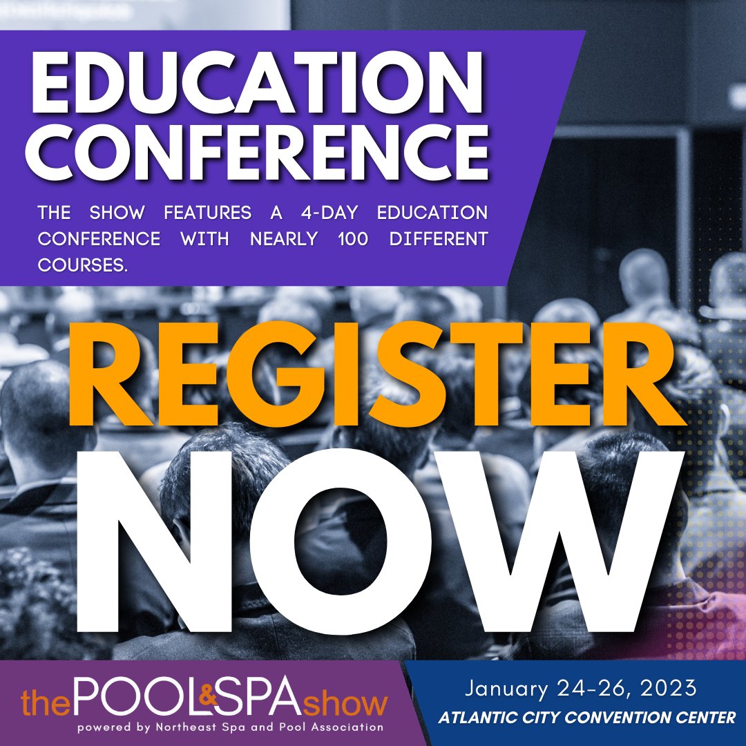 Make each day count! Our 4-Day Educational Conference offers a variety of classes and training that will help you improve your business in the Spa and Pool Industry.

Can't wait to see you there! Register here : ➡️ bit.ly/3T6Jhte