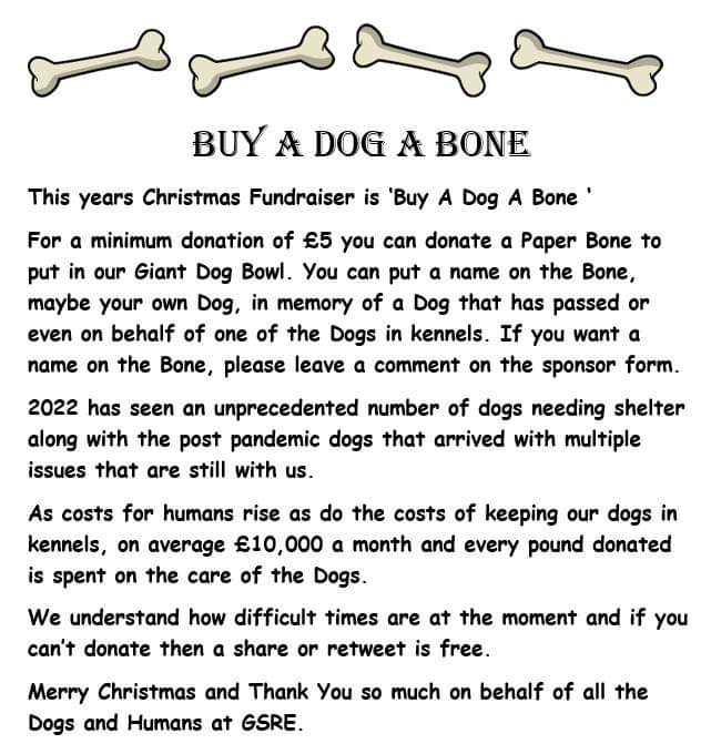 gsrescueelite's tweet photo. 🦴 Buy a Dog a Bone🦴
The Giant Dog Bowl is starting to fill with all your bones in our #Christmas Fundraiser 🎄 Don't forget to leave the name you want on the Bone in the Public Message part on the donation form 
#Saturday #dogsoftwitter
https://t.co/CrejB5mm1h https://t.co/81PSwV5LmC
