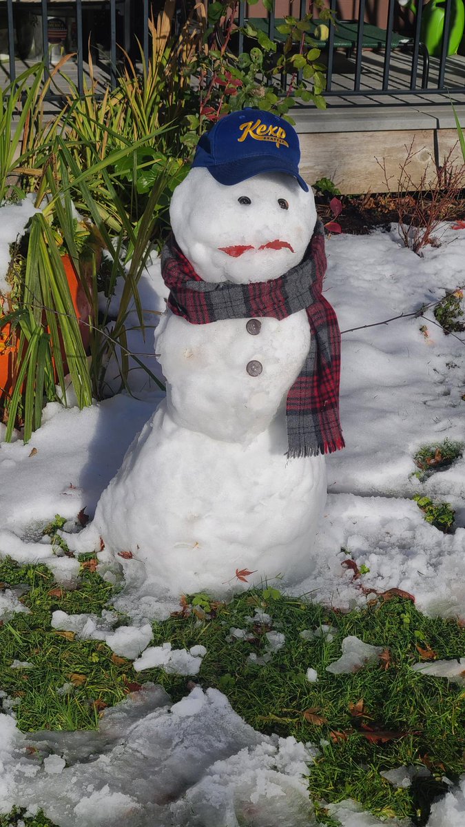CultivateBridge's tweet photo. My wife made a sculpture of me. Only item missing is my You Are Not Alone scarf that arrived yesterday. @kexp @djjohnrichards @djkevincole #snowday #westseattle https://t.co/snRyzG4sdc