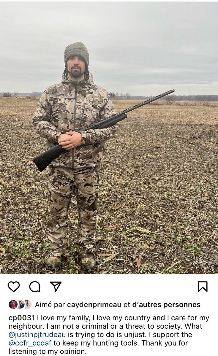 Sur Instagram, Carey Price souligne son appui à la CCFR, regroupement pro-armes à feu qui a récemment mis de l’avant le code promotionnel « Poly » pour l’achat de marchandises sur son site web.

Nous sommes à trois jours du 6 décembre, date de la tuerie de Polytechnique.