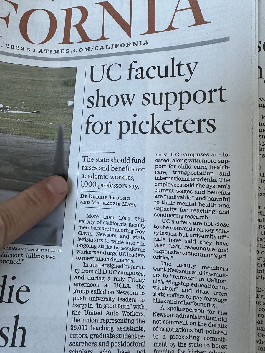 I agree with the 1,000 professors. We underfund the UC and our academic workers to our own detriment. ⁦@uaw2865⁩ ⁦<a href="/UAWUCLA/">UAW 2865 - UCLA</a>⁩ ⁦<a href="/UAW/">UAW</a>⁩